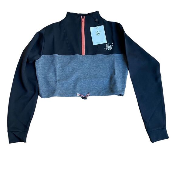 Sik Silk Advantage 1/4 Zip Track Top Black Grey Sz US 6 NWT - Picture 6 of 9